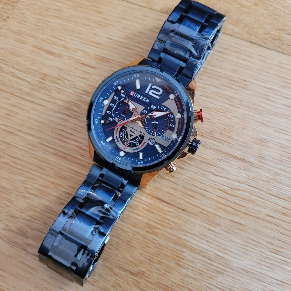 CURREN Chronograph Stylish Stainless‎ Steel Watch For Men